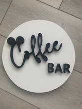 Load image into Gallery viewer, Mickey Coffee Bar Wood Round
