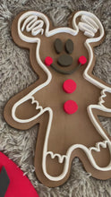 Load and play video in Gallery viewer, 18” Christmas Gingerbread Mickey Wood Sign
