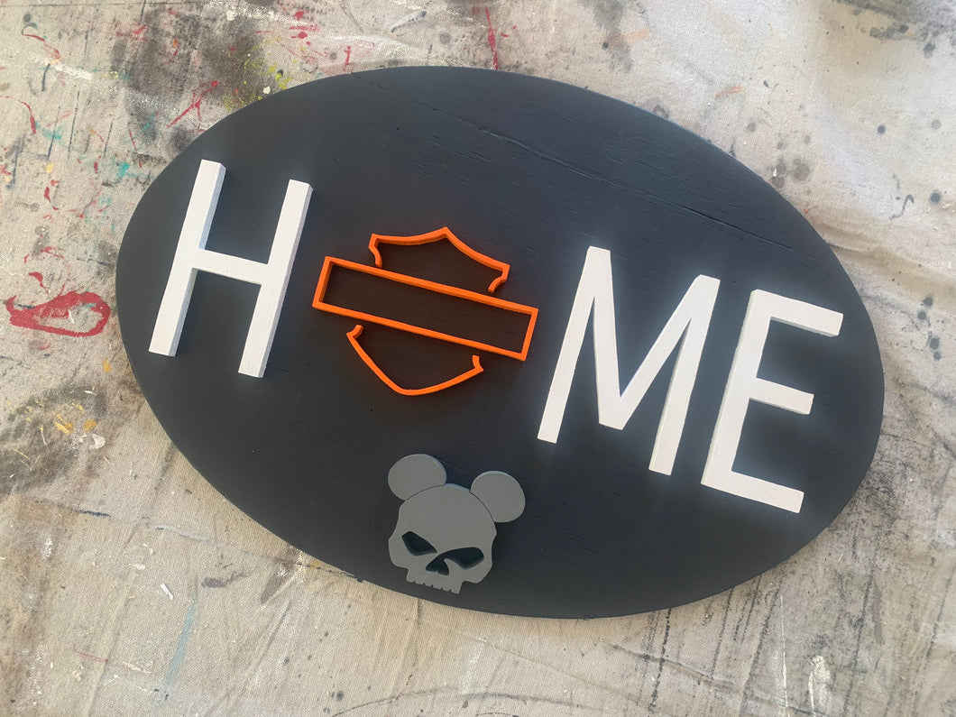 Harley x Mickey Home Wood Sign