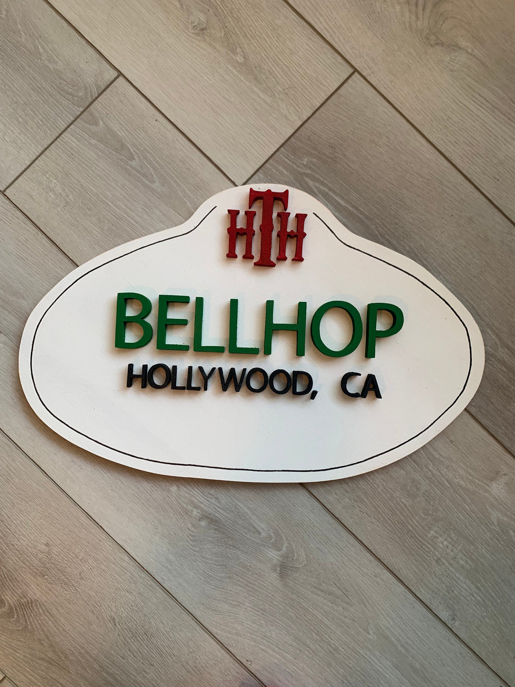 Disney Tower of Terror Bellhop Name Tag Sign