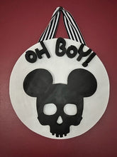 Load image into Gallery viewer, 18in Disney Mickey Skeleton Wood Sign
