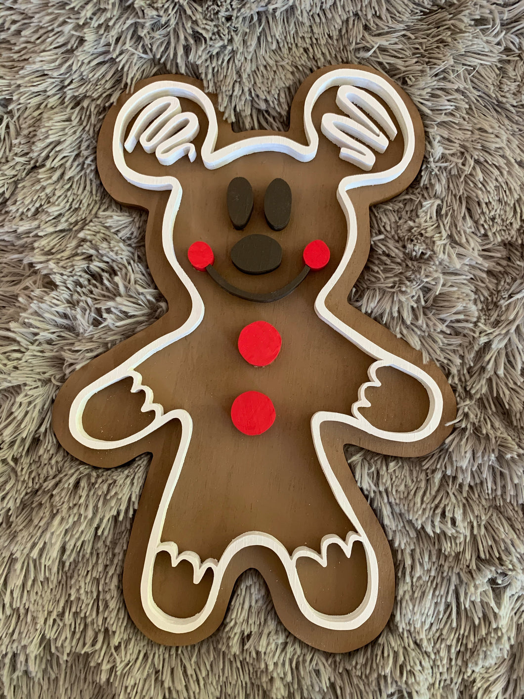 18” Christmas Gingerbread Mickey Wood Sign