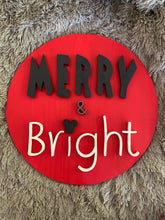 Load image into Gallery viewer, 18&quot; Disney Christmas Merry &amp; Bright Wood Sign
