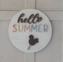 Load image into Gallery viewer, Disney Hello Summer Mickey Ice Cream Wood Sign
