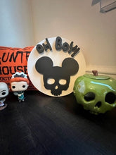 Load image into Gallery viewer, 18in Disney Mickey Skeleton Wood Sign
