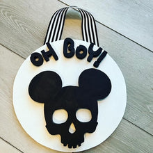 Load image into Gallery viewer, 18in Disney Mickey Skeleton Wood Sign
